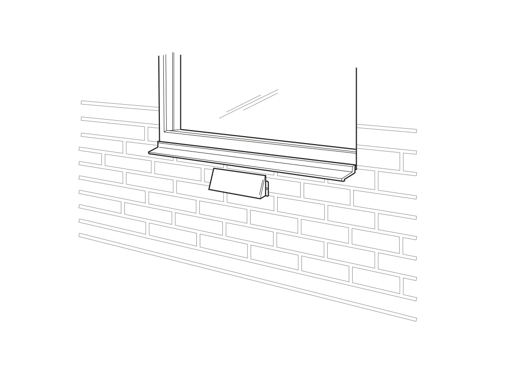 6. Fixera fasadgallret över kanalen. Om kanalen placerats ovanför radiatorn kan gallret oftast monteras fönstervägen från insidan.